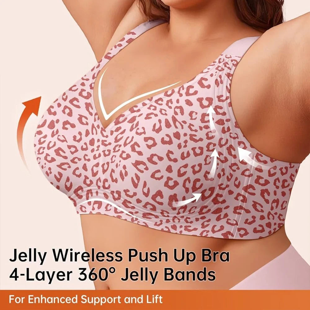 Leopard Print Seamless Wireless Bra